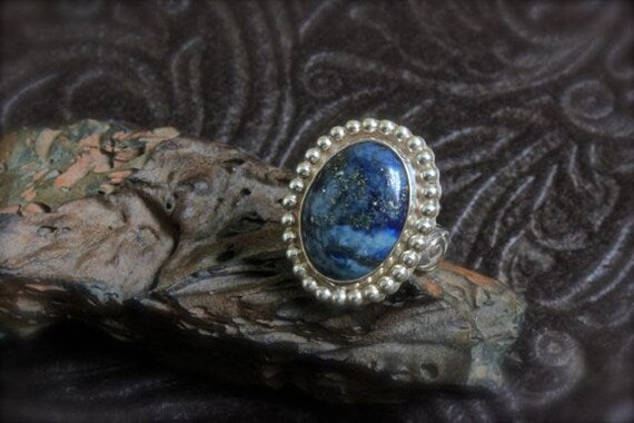 Lapis Lazuli Stone set in Sterling Silver-Ring Size 7