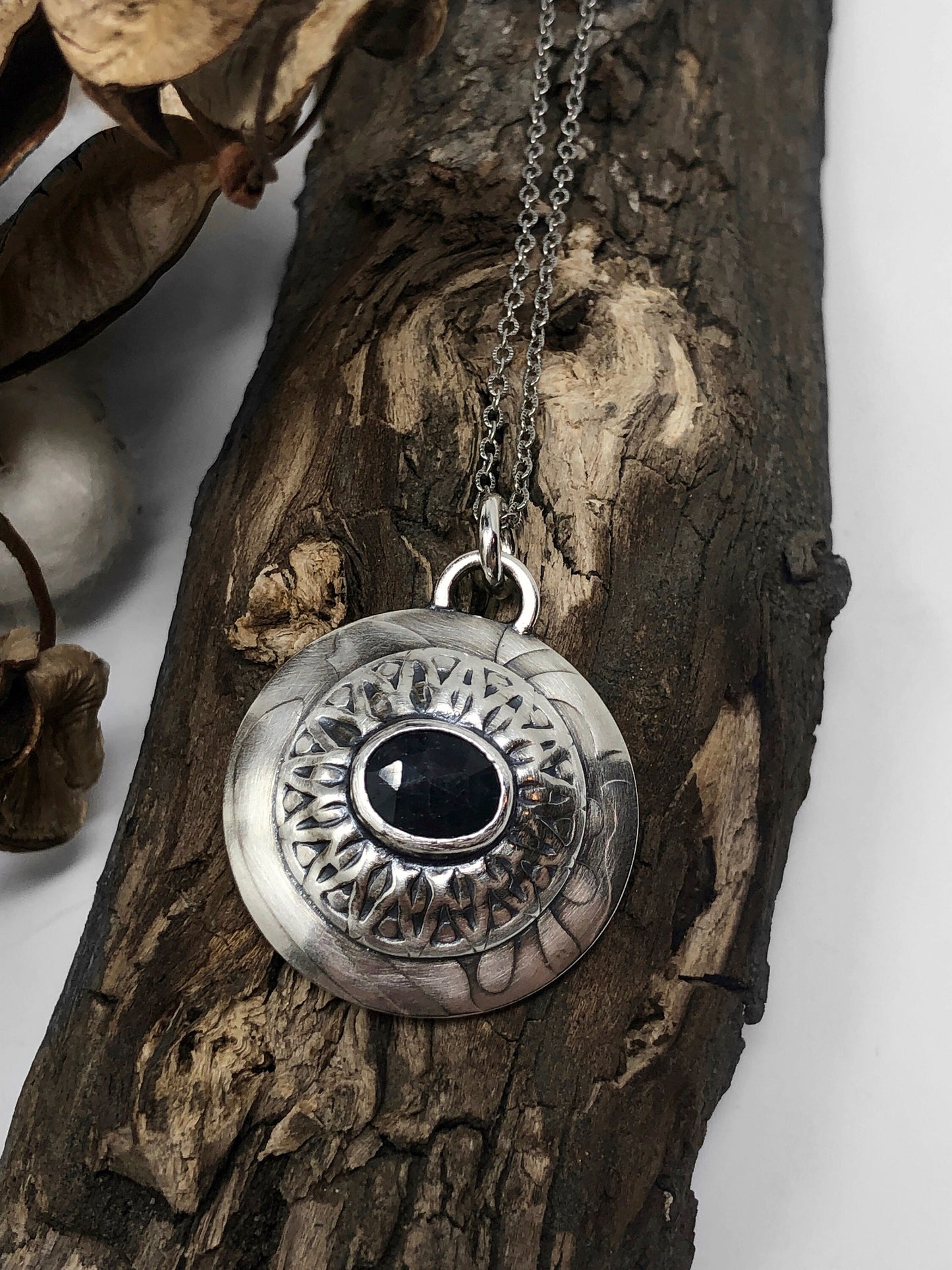 Picture Pendant/Locket-Sterling Silver with Sapphire
