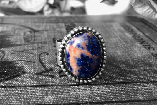 Sodalite Ring set in Sterling - Size 10