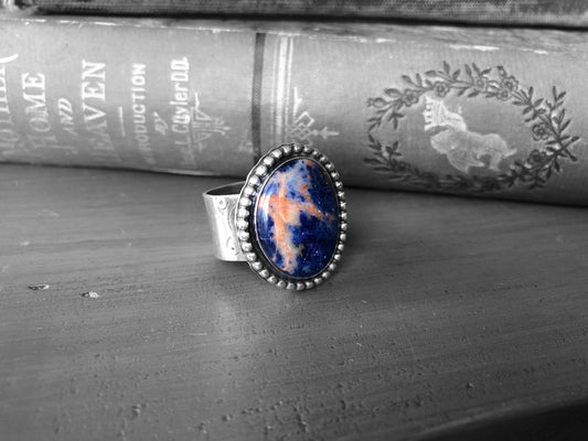 Sodalite Ring set in Sterling - Size 10