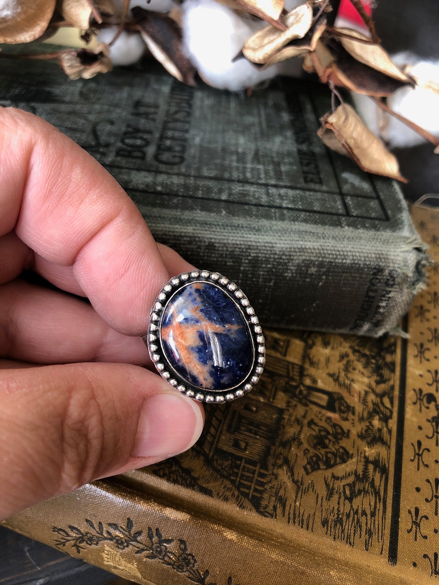 Sodalite Ring set in Sterling - Size 10