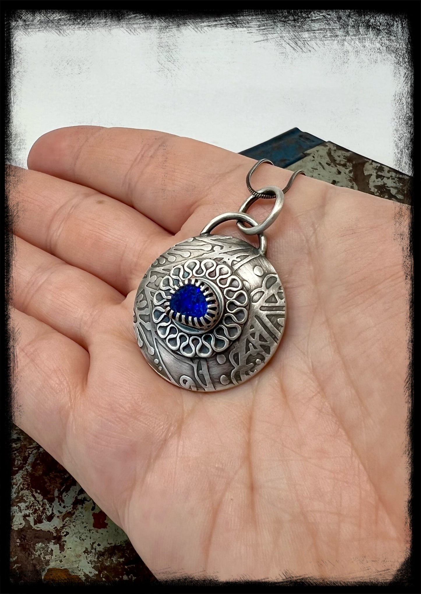 Picture Pendant/Locket with Opal