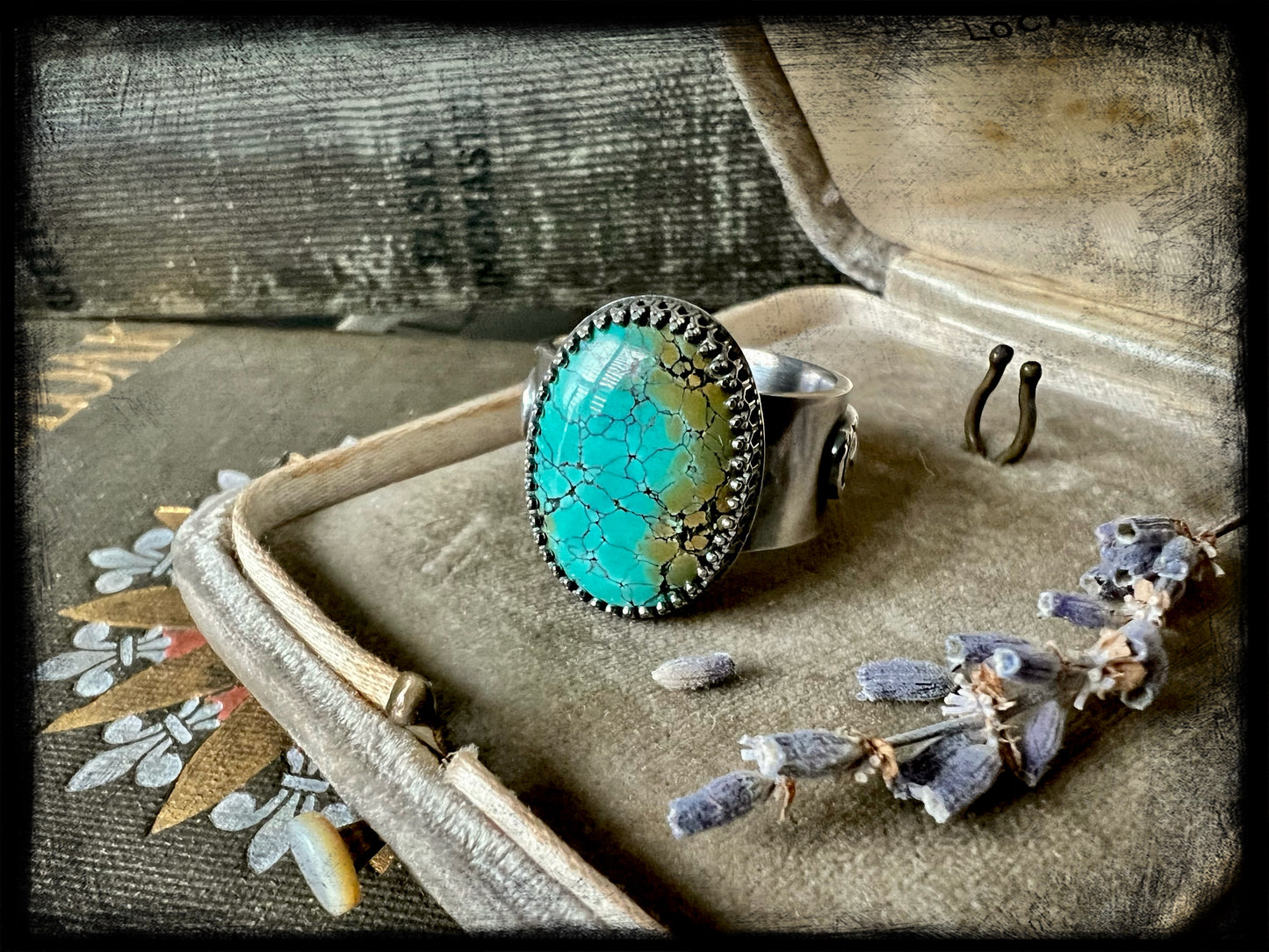 Turquoise set in Sterling Silver Ring Size - 8.5