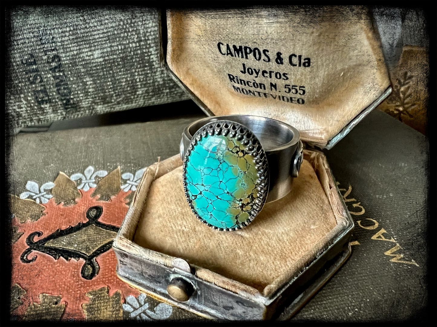 Turquoise set in Sterling Silver Ring Size - 8.5