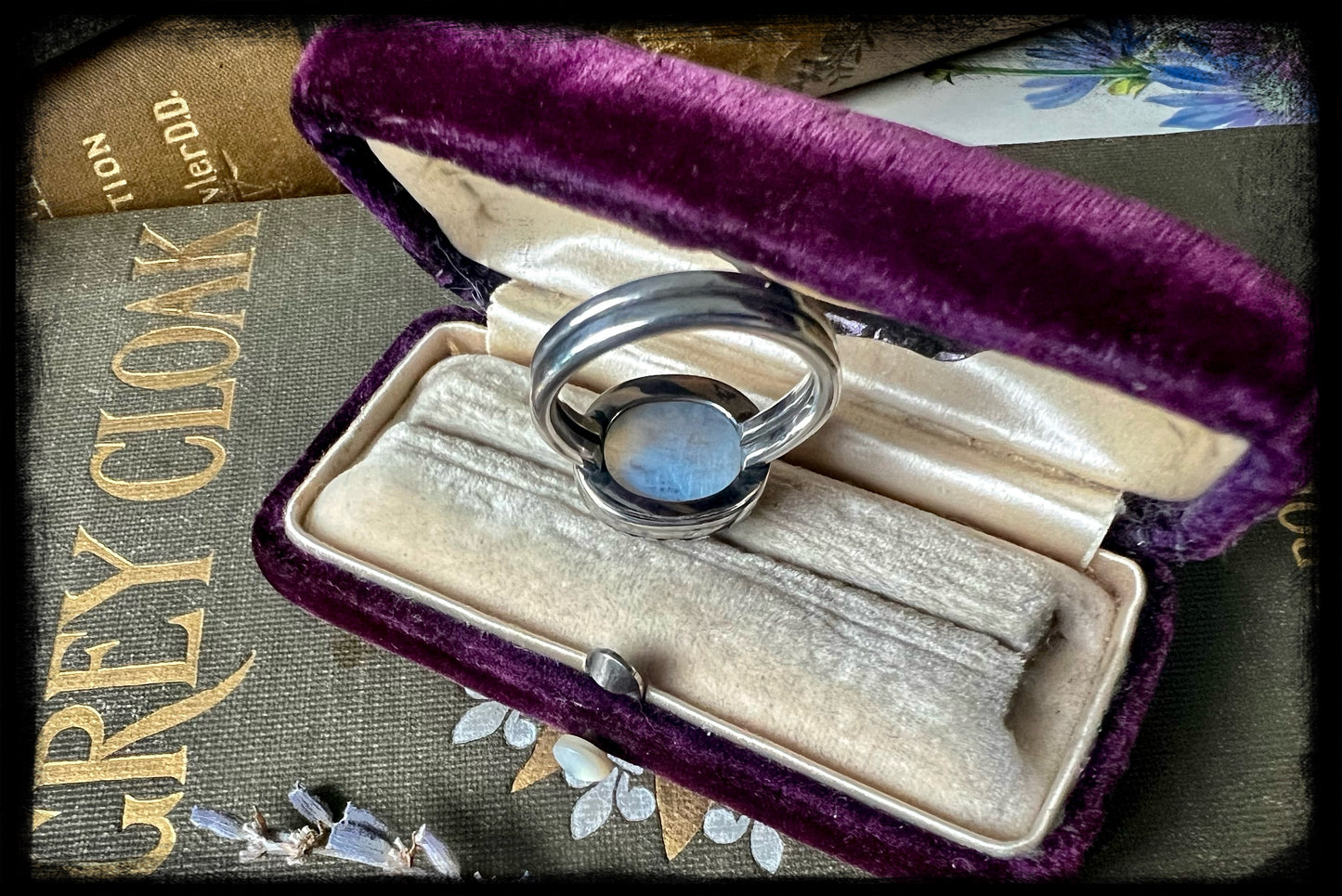 Moonstone set in Sterling Silver Ring Size - 7