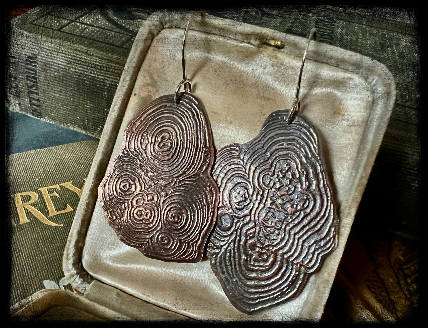Copper Embossed Earrings