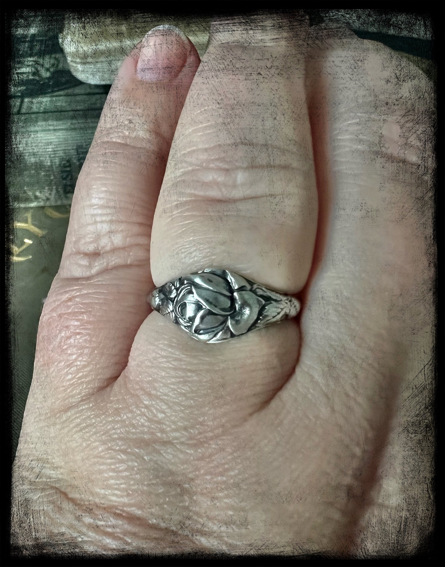 Rose Birth Month Flower Ring-June