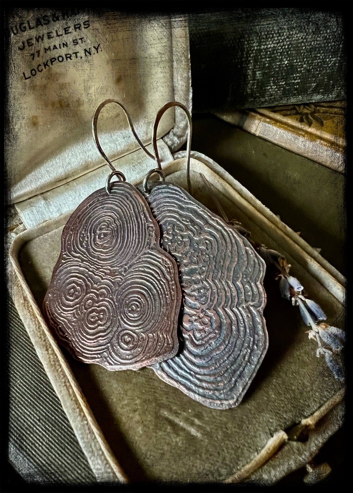 Copper Embossed Earrings