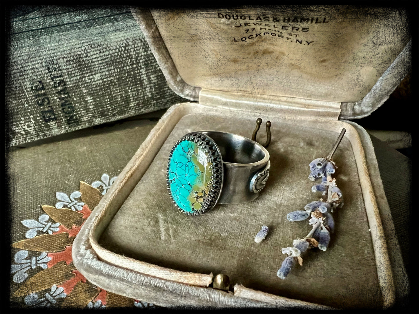 Turquoise set in Sterling Silver Ring Size - 8.5