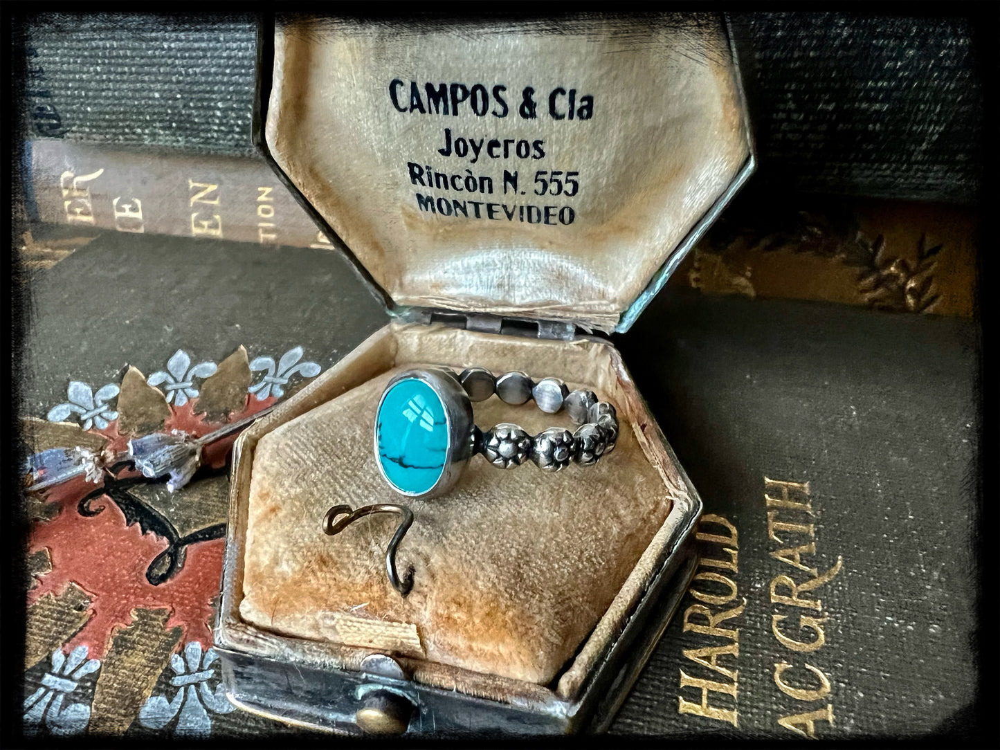 Turquoise Stone set in Sterling Silver Ring Size 7