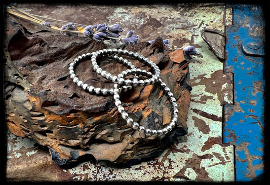 Sterling Silver Beaded Stacker Set