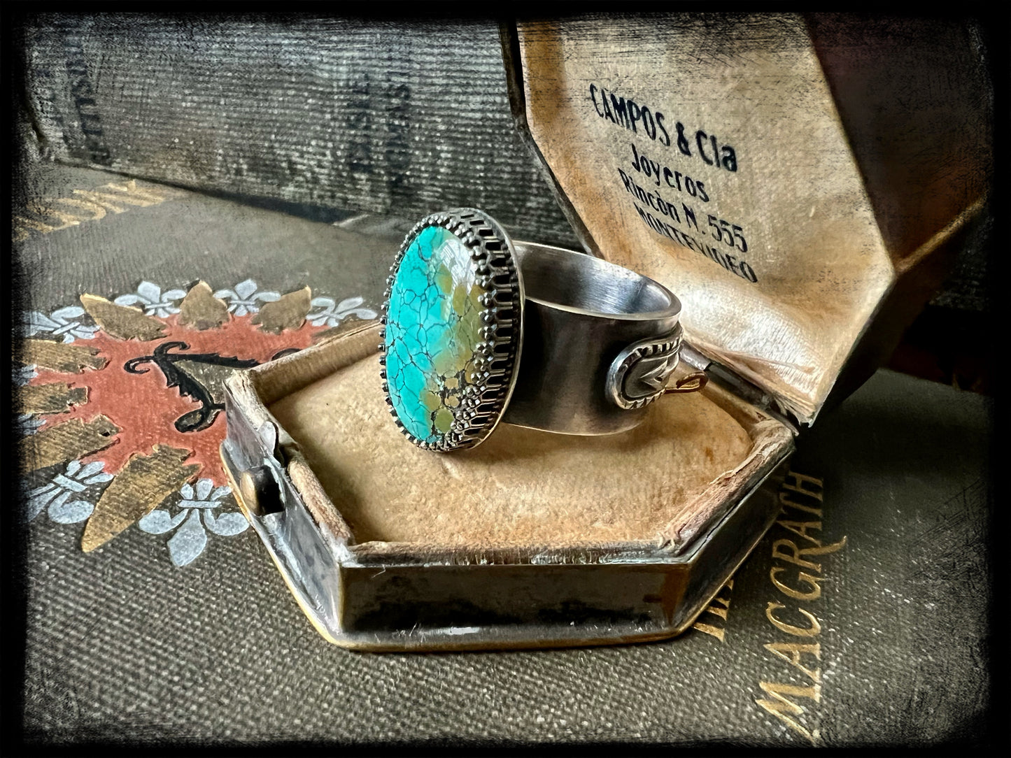 Turquoise set in Sterling Silver Ring Size - 8.5