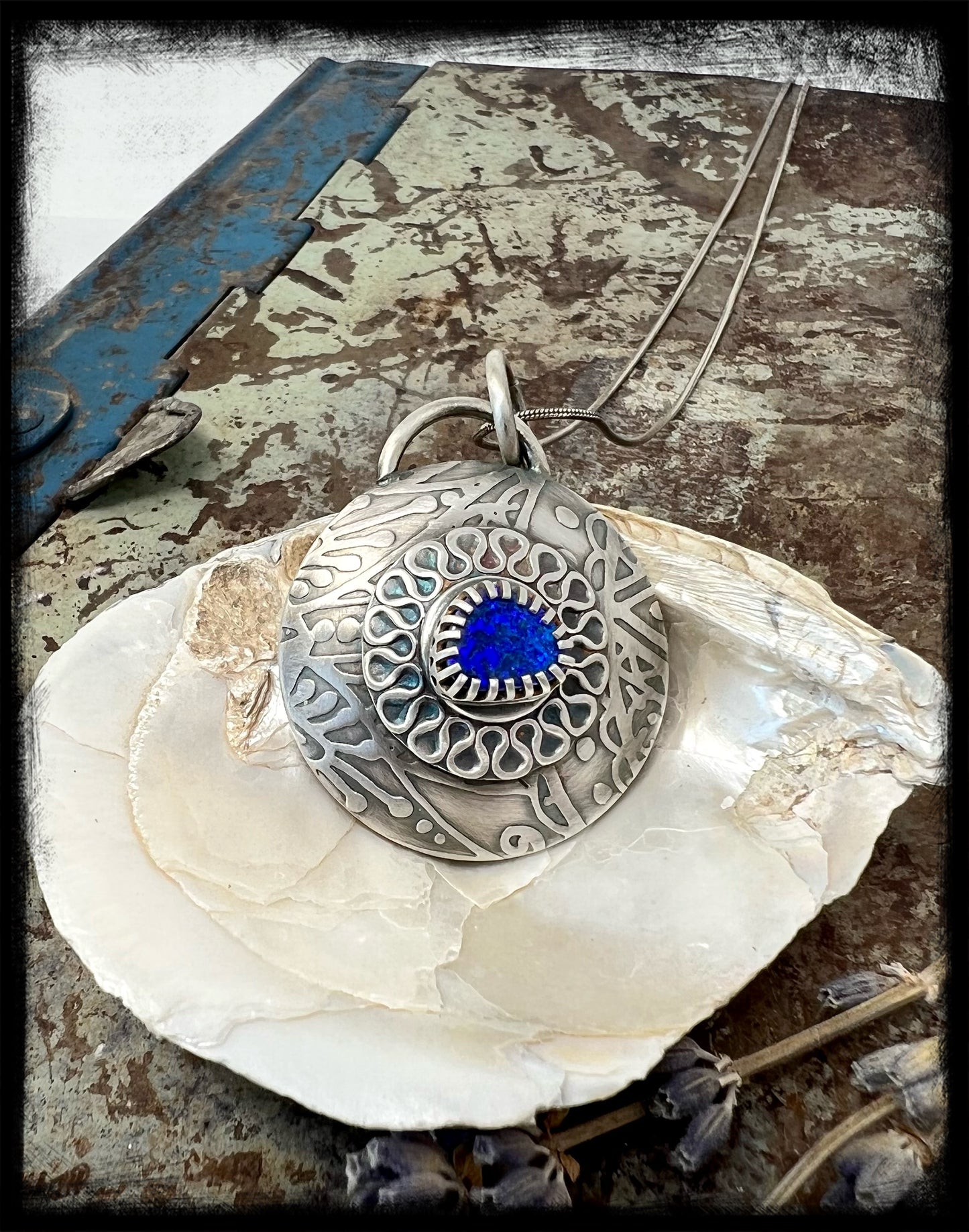 Picture Pendant/Locket with Opal