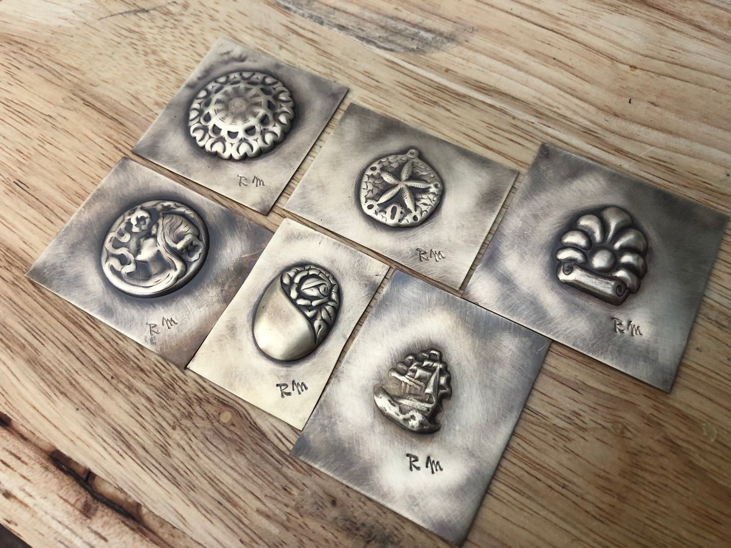 Pressed Metal Mushroom Design Impression for Jewelry Making