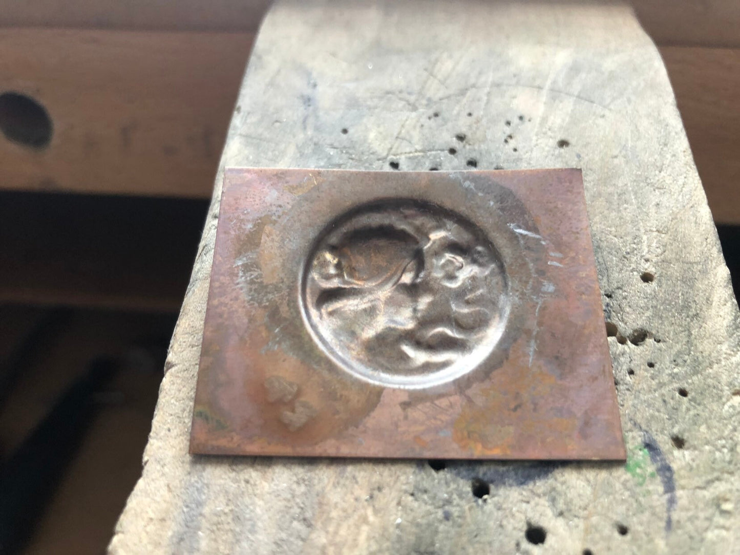 Pressed Meta Art Nouveau Lady Impression for Jewelry Making