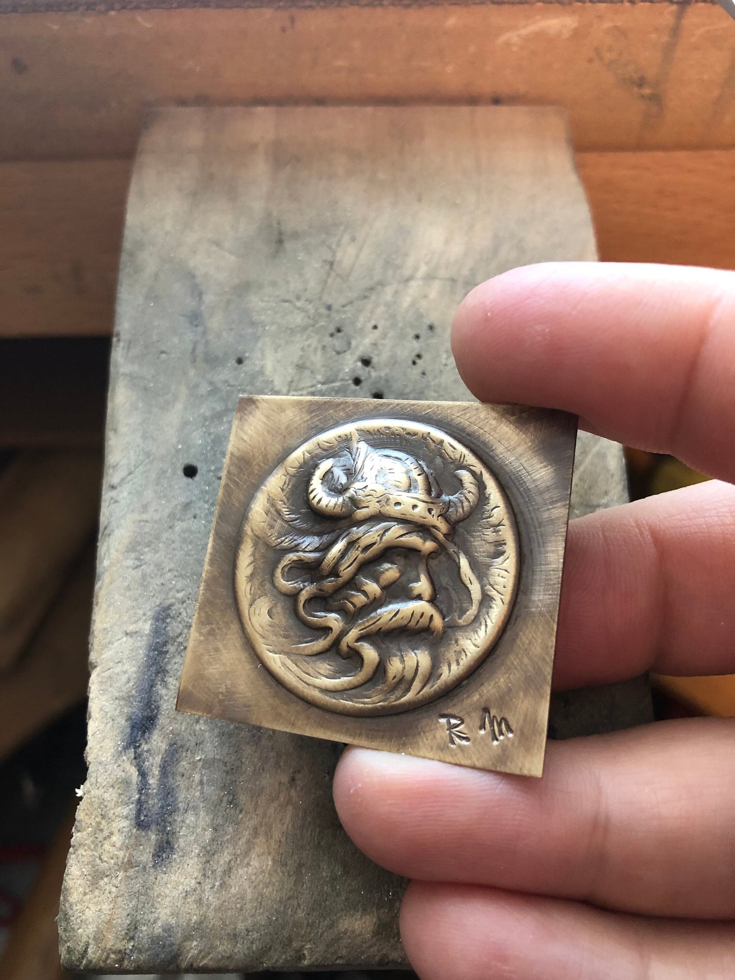 Pressed Metal Viking Impression for Jewelry Making