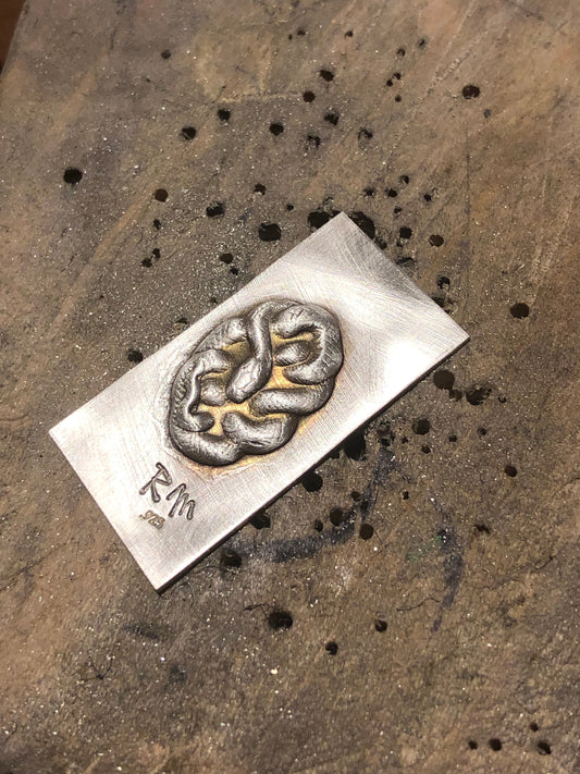Pressed Metal Coiled Snake Impression for Jewelry Making