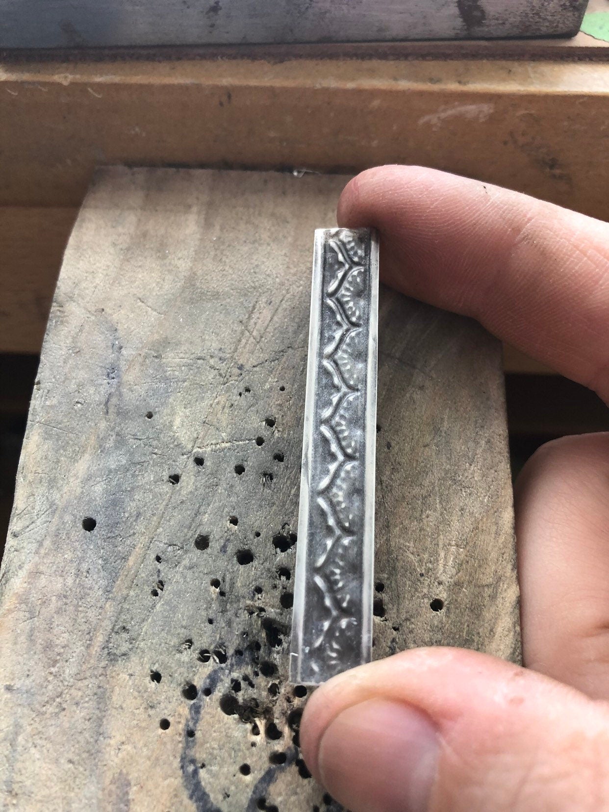 Pressed Metal India Inspired Ring Band Impression for Jewelry Making