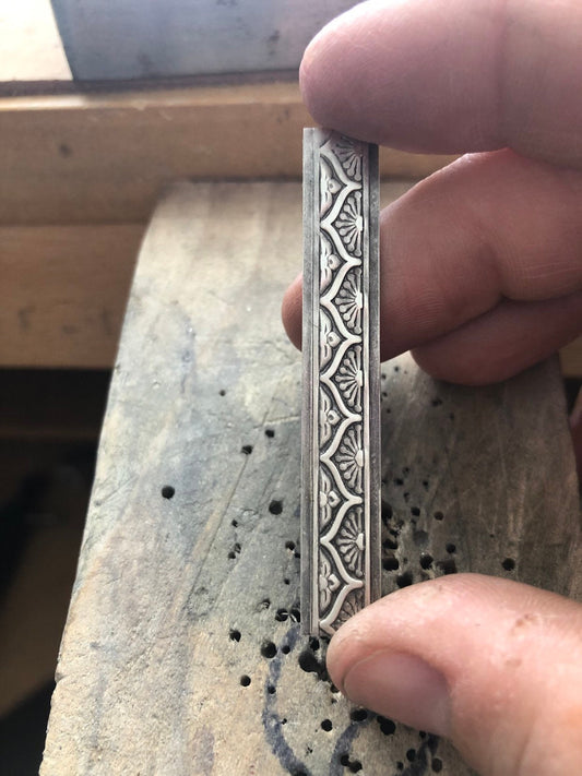 Pressed Metal India Inspired Ring Band Impression for Jewelry Making