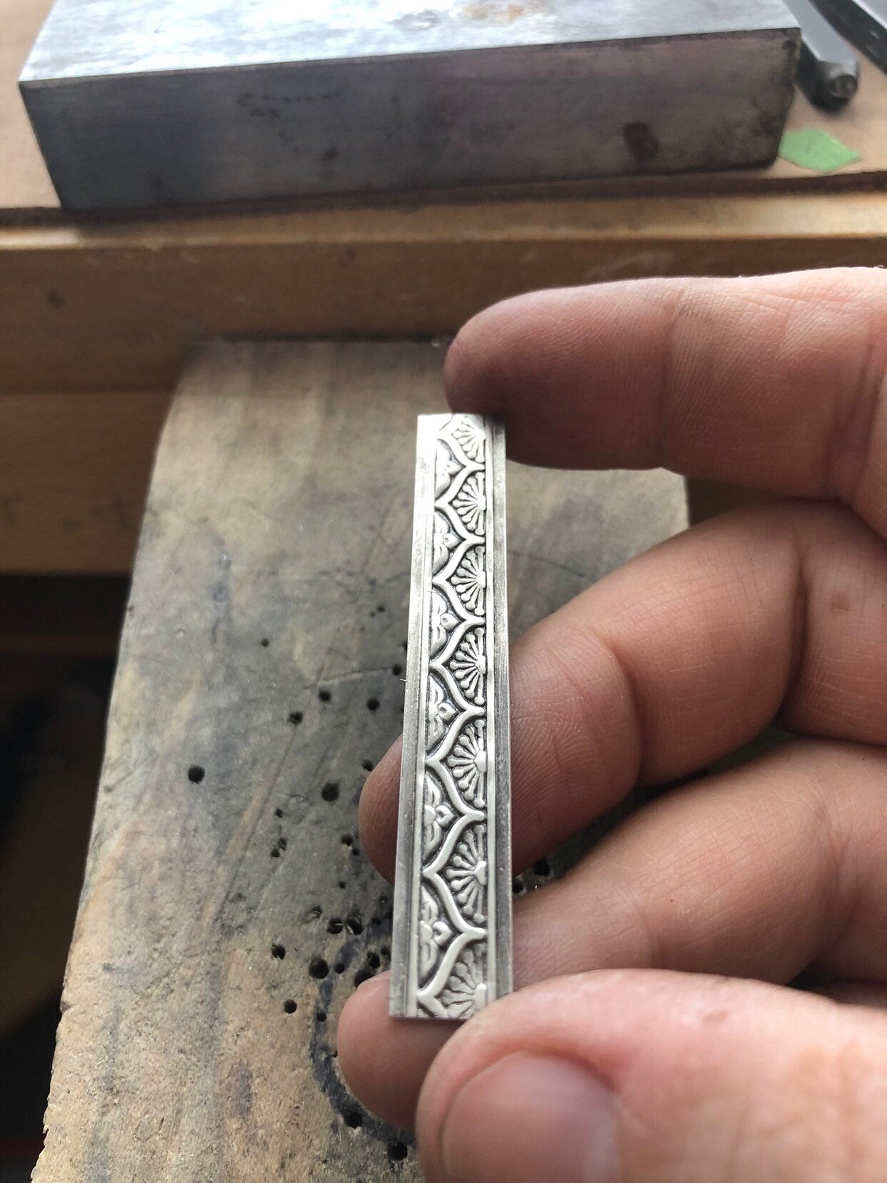 Pressed Metal India Inspired Ring Band Impression for Jewelry Making