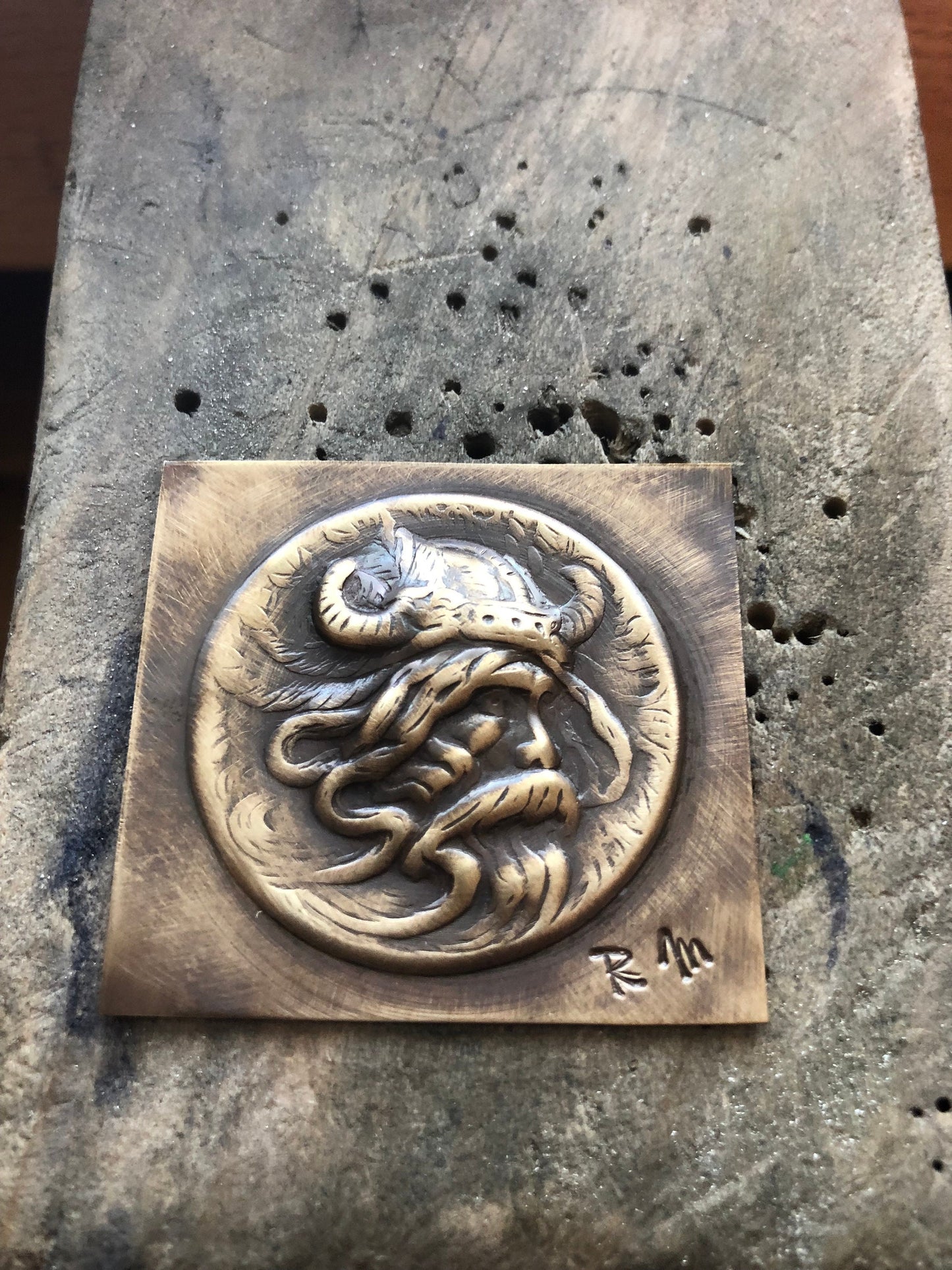 Pressed Metal Viking Impression for Jewelry Making