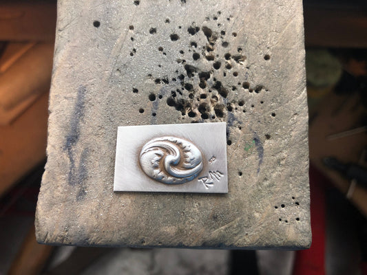 Pressed Metal Two Waves Impression for Jewelry Making