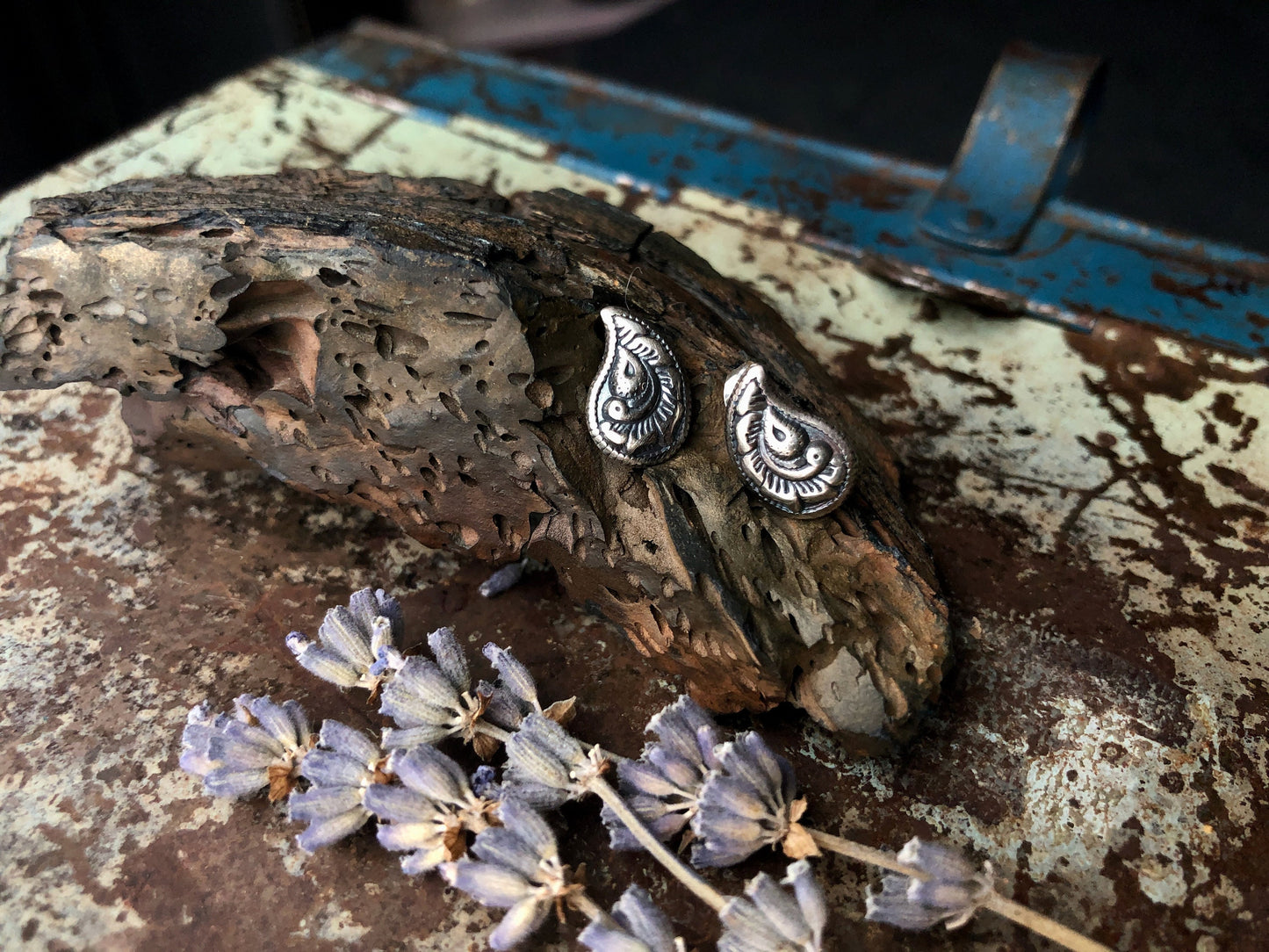 Sterling Silver Peacock Feather Earrings