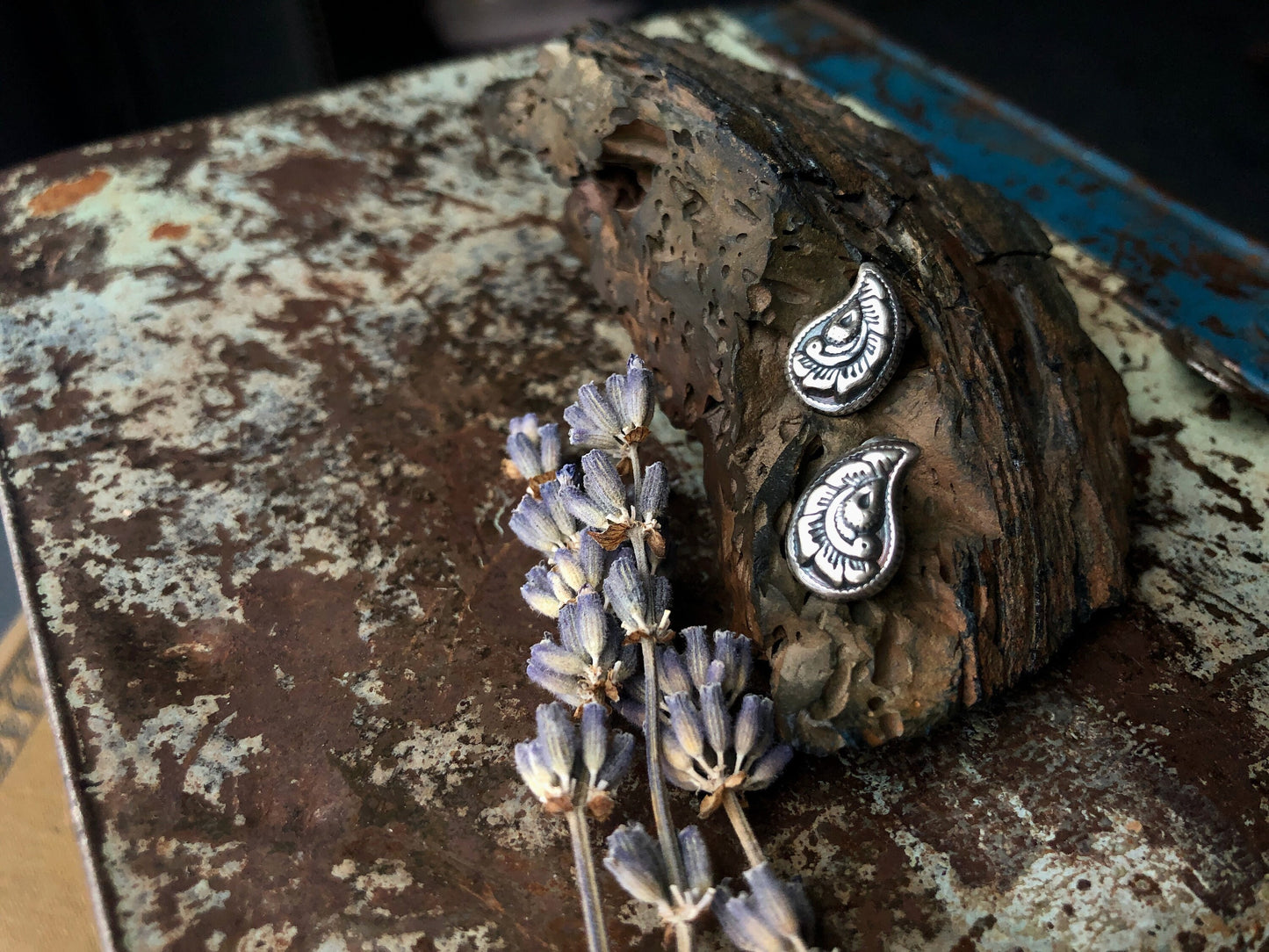 Sterling Silver Peacock Feather Earrings