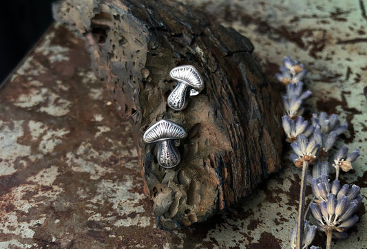 Mushroom Stud Earrings-Made to Order